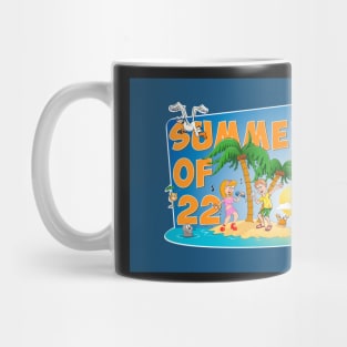 The summer of 22, beach illustration. Mug